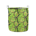 Tennis Ball And Racket Pattern Print Collapsible Laundry Basket