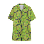 Tennis Ball And Racket Pattern Print Cotton Hawaiian Shirt
