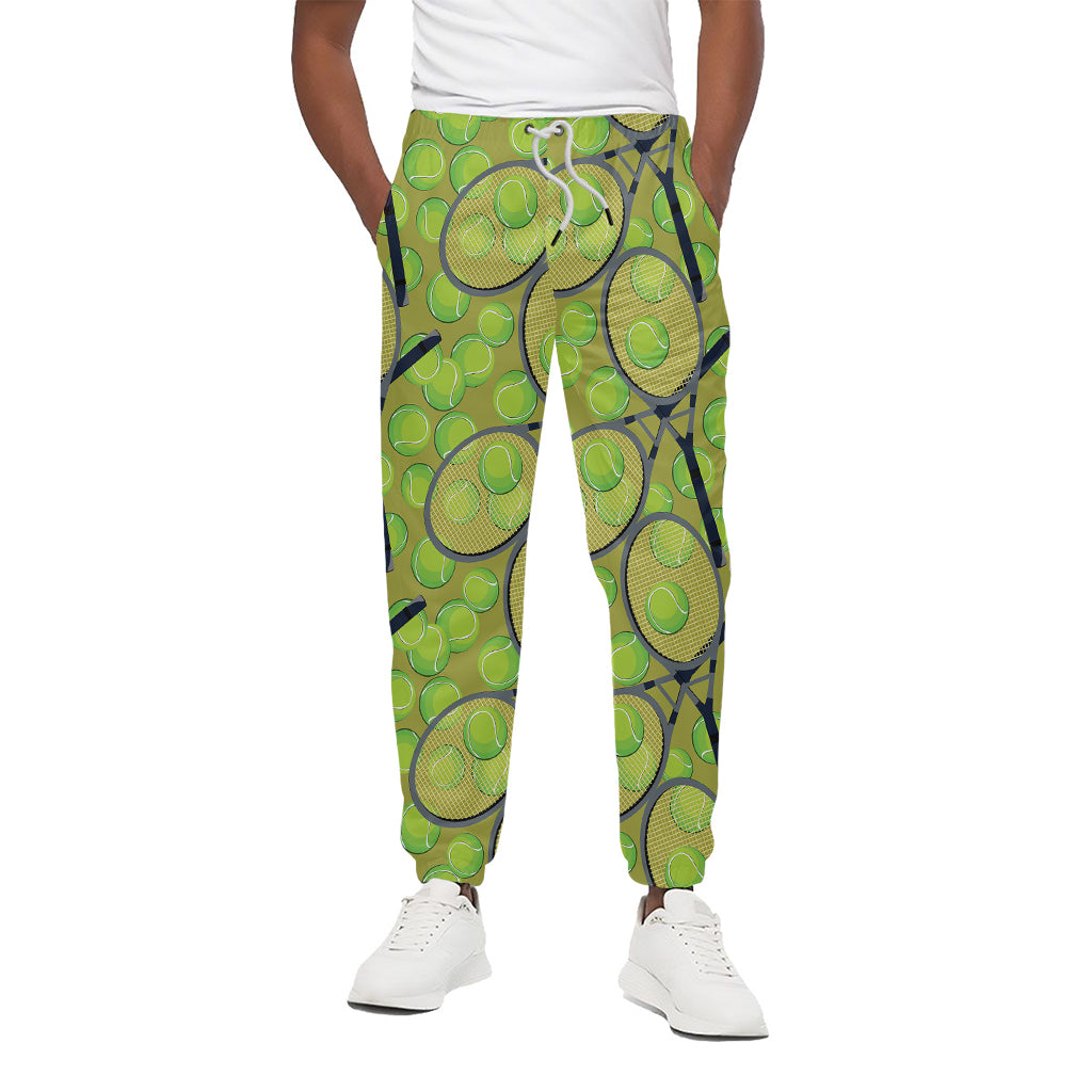 Tennis Ball And Racket Pattern Print Cotton Pants