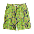 Tennis Ball And Racket Pattern Print Cotton Shorts