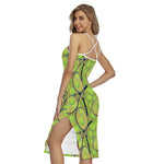 Tennis Ball And Racket Pattern Print Cross Back Cami Dress