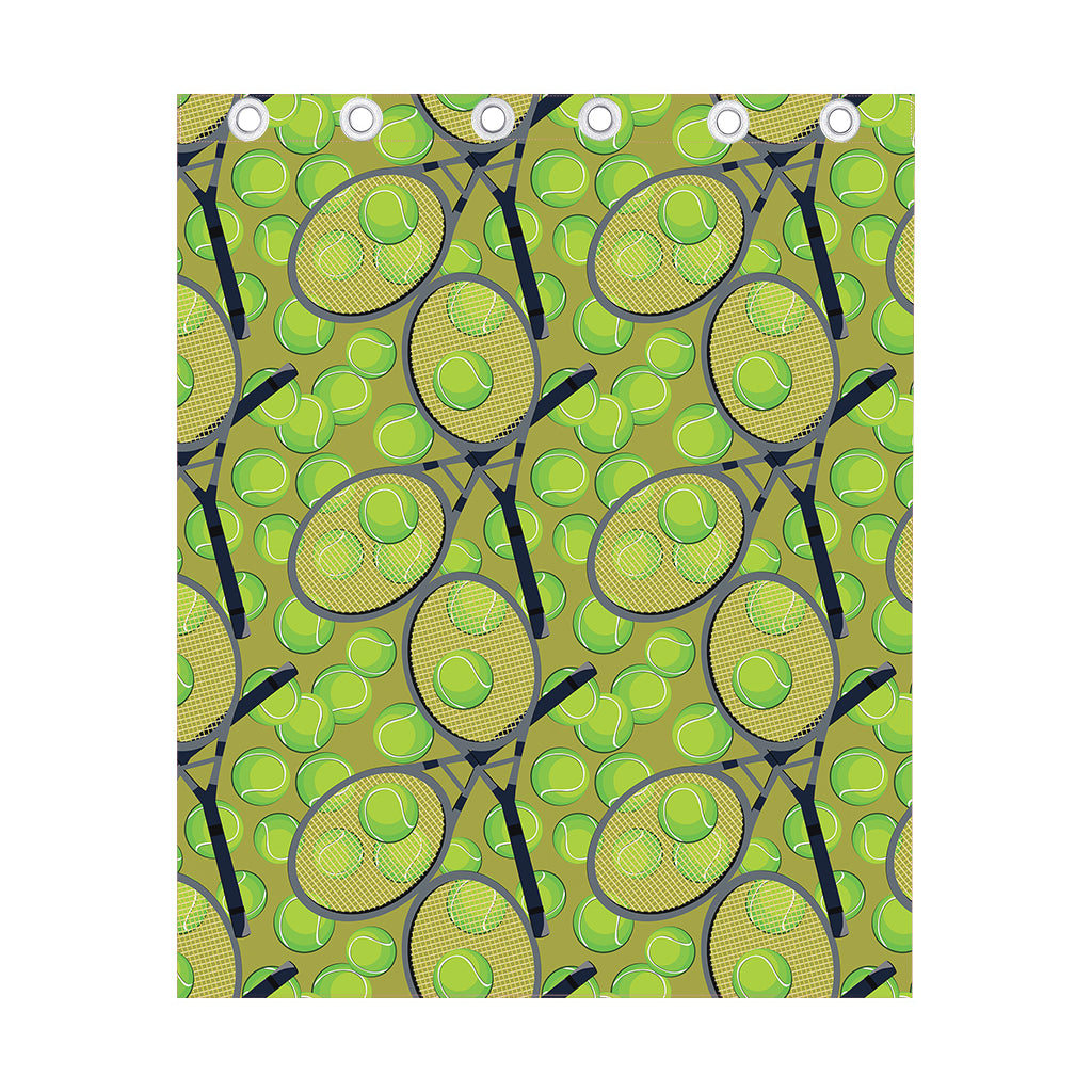 Tennis Ball And Racket Pattern Print Curtain