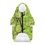 Tennis Ball And Racket Pattern Print Dog Zip Up Hoodie