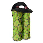 Tennis Ball And Racket Pattern Print Double Neoprene Wine Tote