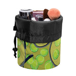 Tennis Ball And Racket Pattern Print Drawstring Makeup Bag