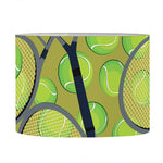 Tennis Ball And Racket Pattern Print Drum Lamp Shade