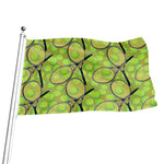 Tennis Ball And Racket Pattern Print Flag