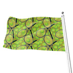 Tennis Ball And Racket Pattern Print Flag