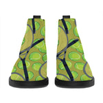 Tennis Ball And Racket Pattern Print Flat Ankle Boots