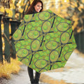 Tennis Ball And Racket Pattern Print Foldable Umbrella