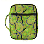 Tennis Ball And Racket Pattern Print Front Pocket Bible Bag