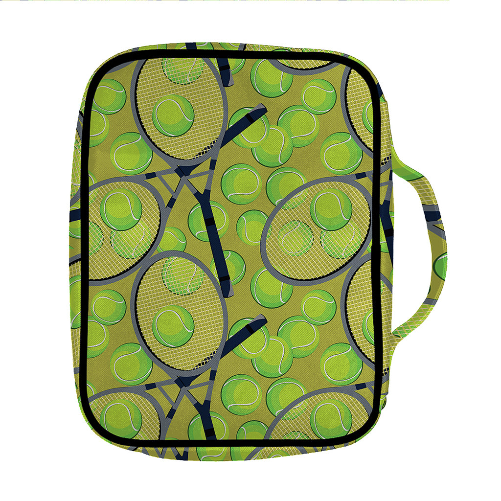 Tennis Ball And Racket Pattern Print Front Pocket Bible Bag