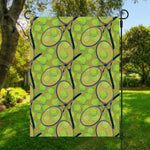 Tennis Ball And Racket Pattern Print Garden Flag