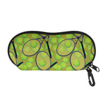 Tennis Ball And Racket Pattern Print Glasses Case