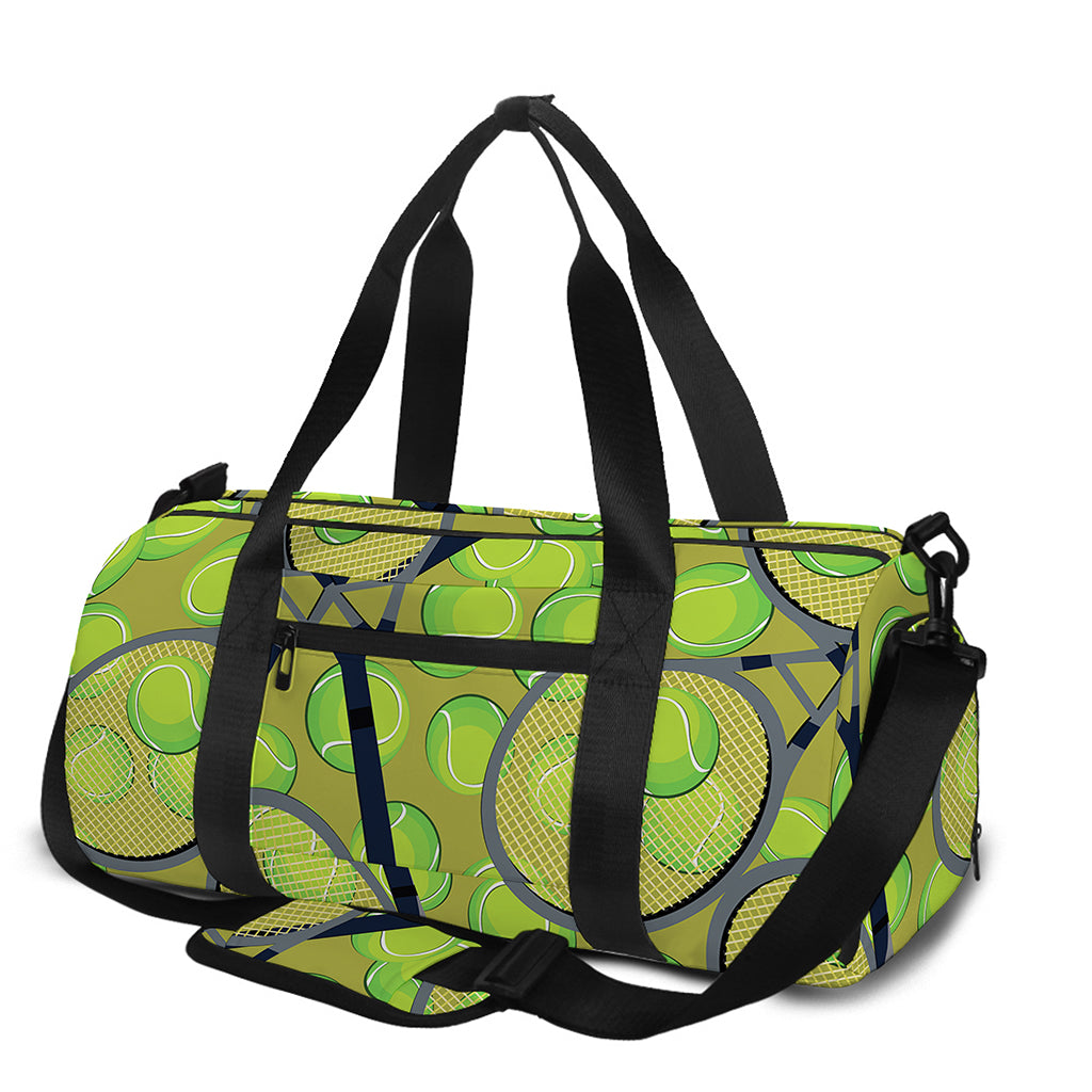 Tennis Ball And Racket Pattern Print Gym Bag