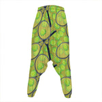 Tennis Ball And Racket Pattern Print Hammer Pants