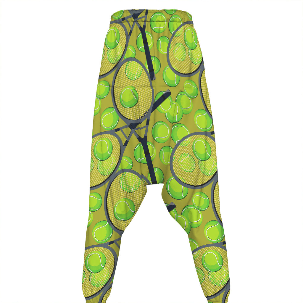Tennis Ball And Racket Pattern Print Hammer Pants