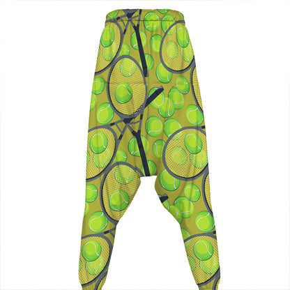 Tennis Ball And Racket Pattern Print Hammer Pants