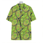 Tennis Ball And Racket Pattern Print Hawaiian Shirt