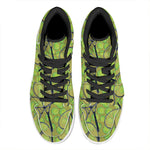 Tennis Ball And Racket Pattern Print High Top Leather Sneakers