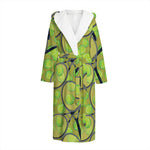 Tennis Ball And Racket Pattern Print Hooded Bathrobe