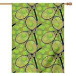 Tennis Ball And Racket Pattern Print House Flag