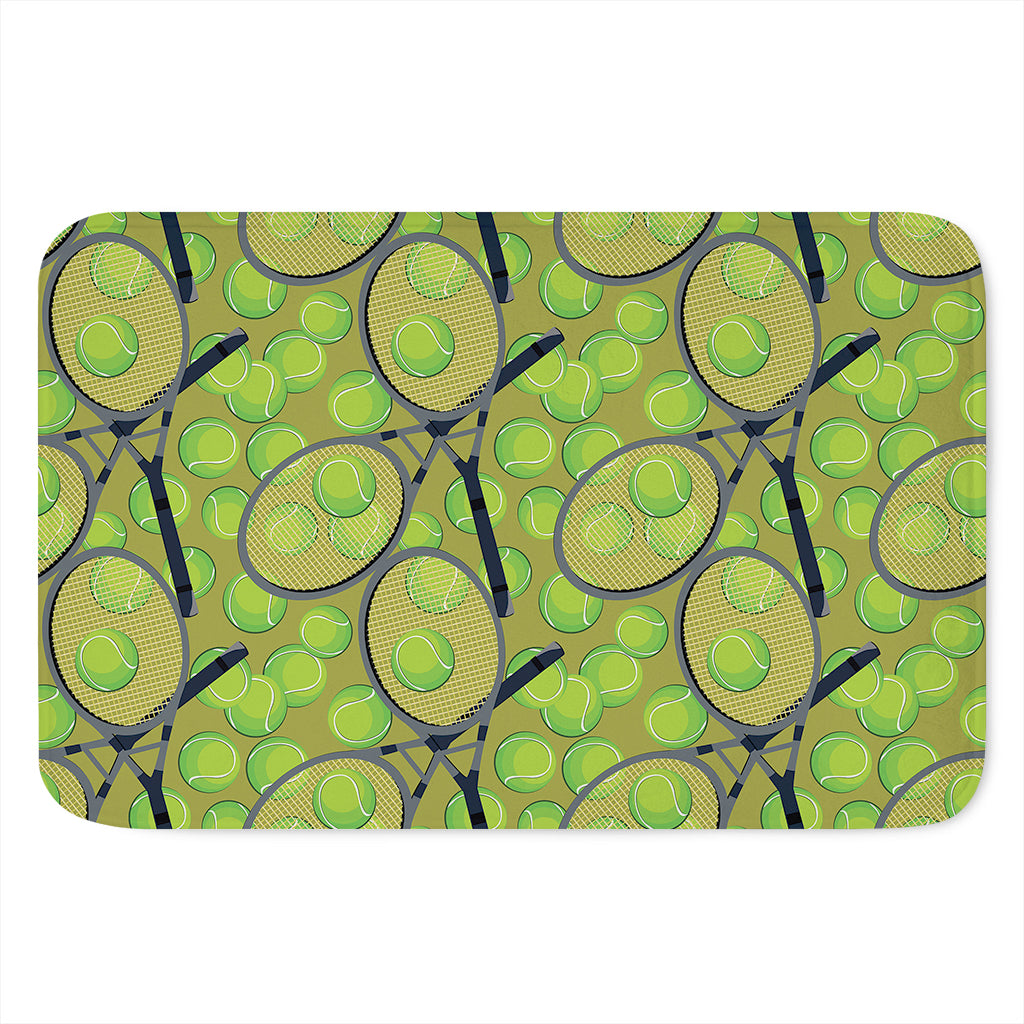 Tennis Ball And Racket Pattern Print Indoor Door Mat