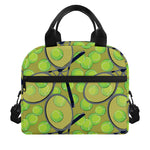 Tennis Ball And Racket Pattern Print Insulated Lunch Bag