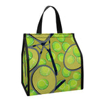 Tennis Ball And Racket Pattern Print Insulated Lunch Tote