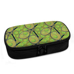 Tennis Ball And Racket Pattern Print Insulin Cooler Travel Case