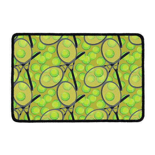 Tennis Ball And Racket Pattern Print Kitchen Mat