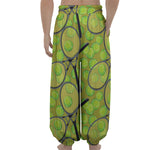 Tennis Ball And Racket Pattern Print Lantern Pants
