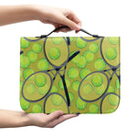 Tennis Ball And Racket Pattern Print Leather Bible Cover