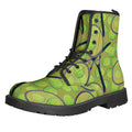 Tennis Ball And Racket Pattern Print Lace-Up Boots