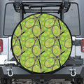 Tennis Ball And Racket Pattern Print Leather Spare Tire Cover