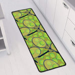 Tennis Ball And Racket Pattern Print Long Kitchen Mat