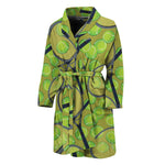 Tennis Ball And Racket Pattern Print Men's Bathrobe