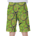 Tennis Ball And Racket Pattern Print Men's Beach Shorts