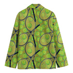 Tennis Ball And Racket Pattern Print Men's Blazer