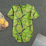 Tennis Ball And Racket Pattern Print Men's Bodysuit