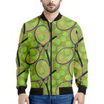 Tennis Ball And Racket Pattern Print Men's Bomber Jacket
