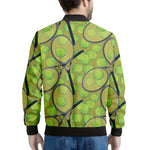 Tennis Ball And Racket Pattern Print Men's Bomber Jacket