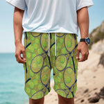 Tennis Ball And Racket Pattern Print Men's Cargo Shorts