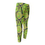 Tennis Ball And Racket Pattern Print Men's Compression Pants