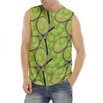Tennis Ball And Racket Pattern Print Men's Fitness Tank Top
