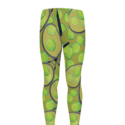 Tennis Ball And Racket Pattern Print Men's leggings