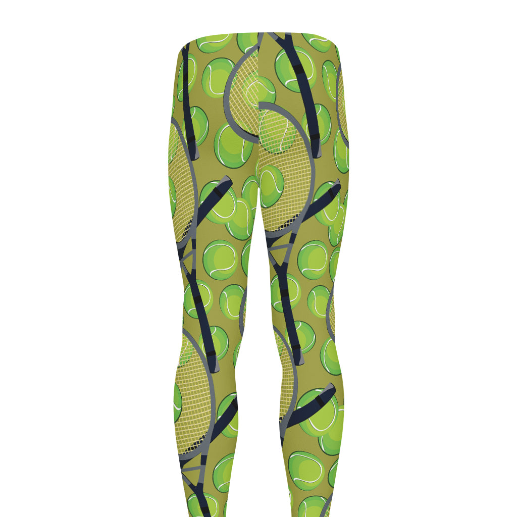 Tennis Ball And Racket Pattern Print Men's leggings
