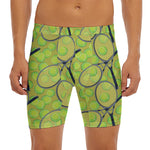 Tennis Ball And Racket Pattern Print Men's Long Boxer Briefs