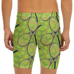 Tennis Ball And Racket Pattern Print Men's Long Boxer Briefs