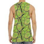 Tennis Ball And Racket Pattern Print Men's Muscle Tank Top